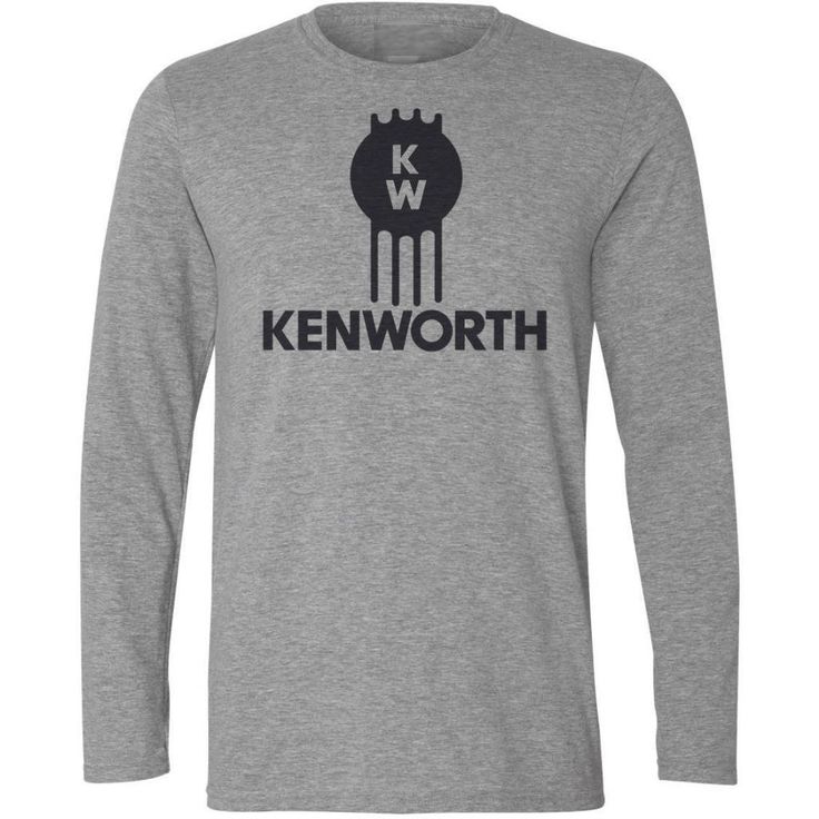 Long Sleeve Grey T-Shirt With Black Kenworth Truck Logo Truck Logo, Kenworth Trucks, Grey T Shirt, Gray Tshirt, Mens Long Sleeve, Long Sleeve Tshirt Men, Long Sleeve Tshirt, Great Deals, With Confidence