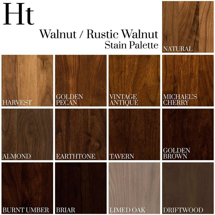 DARK STAINS ON WALNUT- #4-   Walnut and Rustic Walnut Color Palette | Home and Timber Walnut Finish Wood Stain, Walnut Wood Stain Colors, Colors Of Wood Stain, Color Palette For Wood Furniture, Wood Finishes Colors, Wood Colors Palette, Wood Color Pallete, Walnut Wood Texture Interior Design, Dark Wood Color Palette