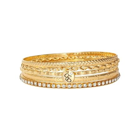 The Jessica Simpson bangle set is designed to elevate your everyday style. Crafted with precision and adding a touch of sophistication to any outfit. This bangle set offers both style and peace of mind. Whether it's a birthday, Christmas, Mother's Day, Valentine's Day, an anniversary, or any other gift-giving occasion, this Jessica Simpson bangle set is a thoughtful and timeless present. Size: one size.  Color: Gold.  Gender: female.  Age Group: adult. Jessica Simpson Fashion, Jessica Simpson Style, Wire Crochet Jewelry, Dainty Gold Jewelry, Girl Fashion Style, Indie Jewelry, Necklaces And Rings, Dope Jewelry, Jewelry Essentials