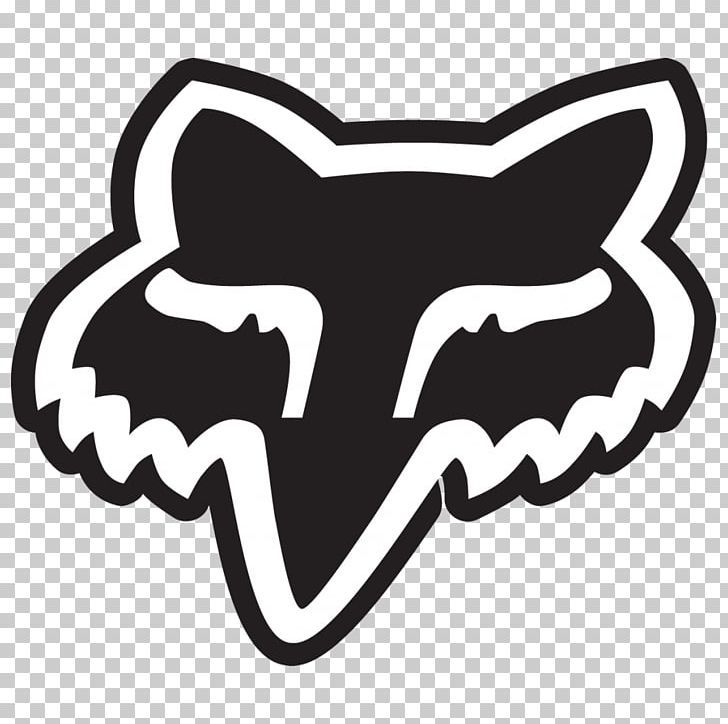 a black and white fox head sticker on a transparent background