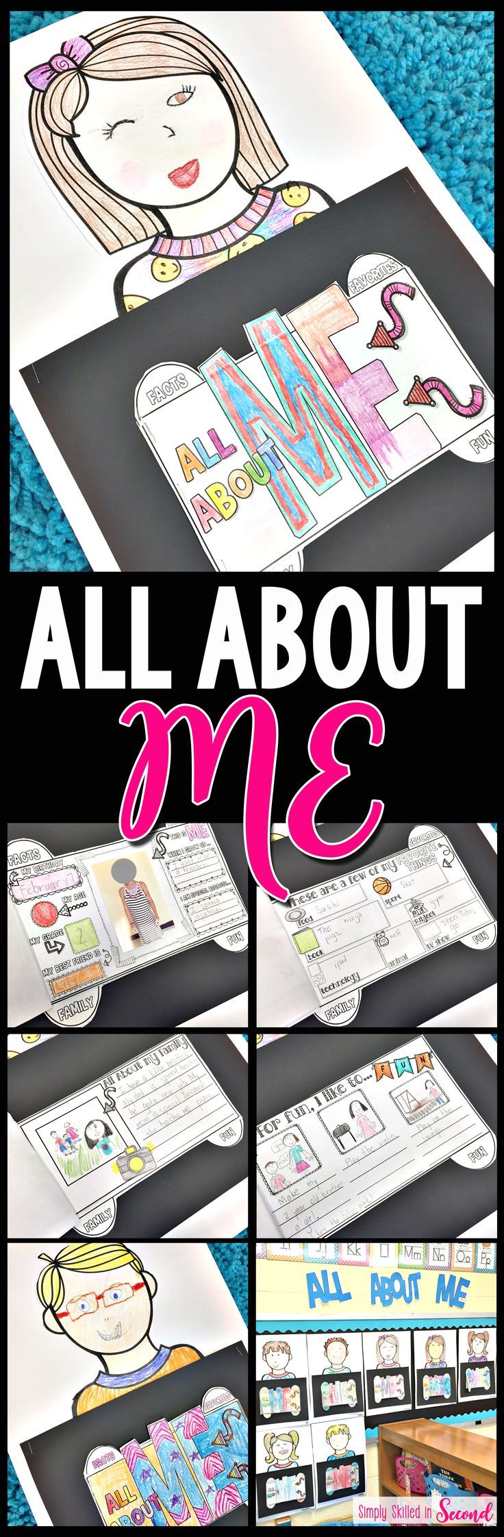 an all about me book with pictures and text