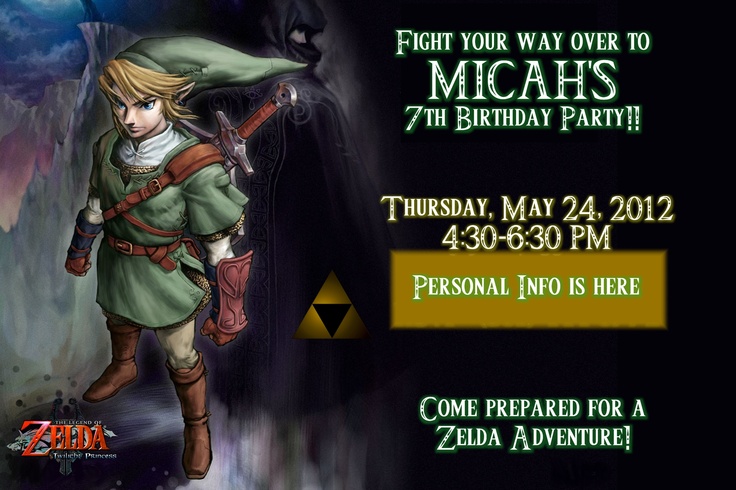 the legend of zelda birthday party is coming to town on may 24, 2012