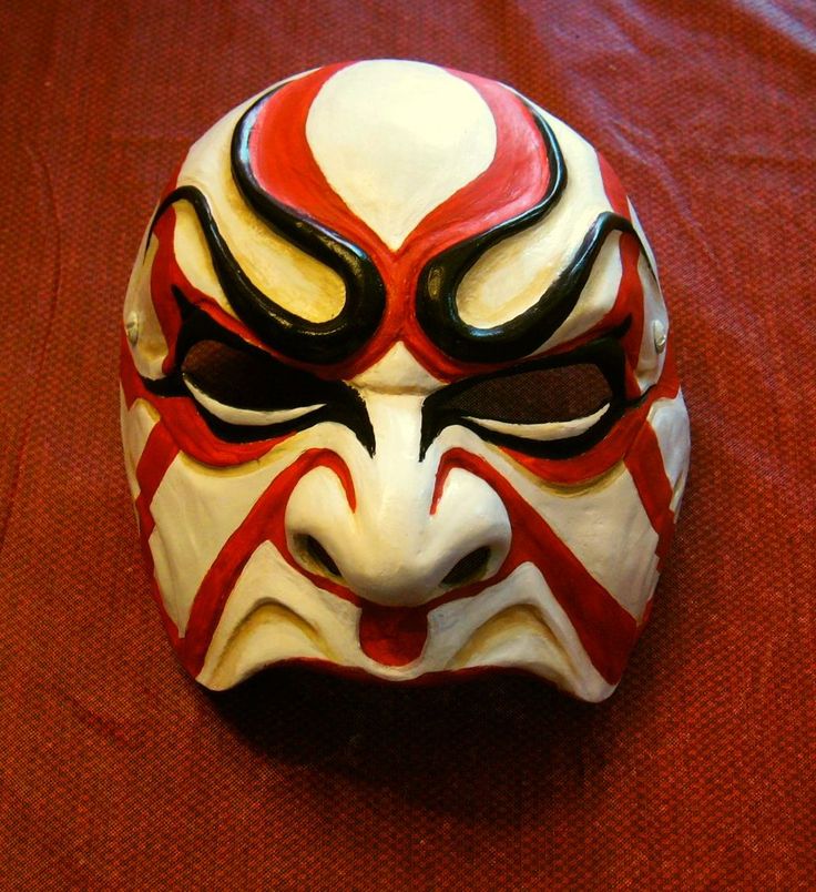 A difficult style of Kabuki half face Japanese Kabuki Mask, Japanese Theatre Masks, Samurai Mouth Mask, Japanese Wooden Mask, Japanese Poetry, Japanese Theatre Kabuki, Noh Mask, Oni Mask, Hockey Mask