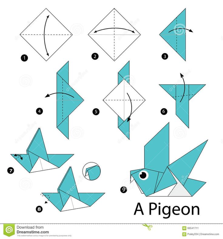 step by step instructions to make an origami bird