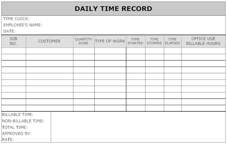 the daily time record for employees