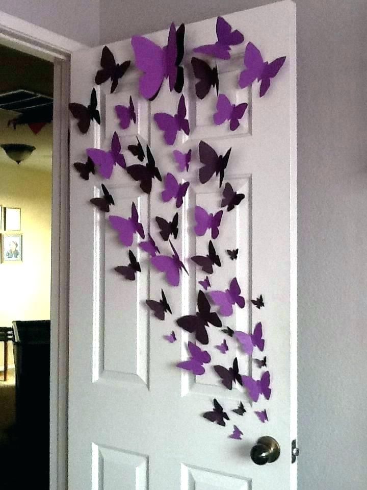 a door with purple butterflies on it