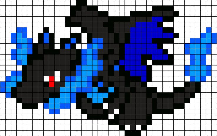 a pixellated image of a black and blue pokemon