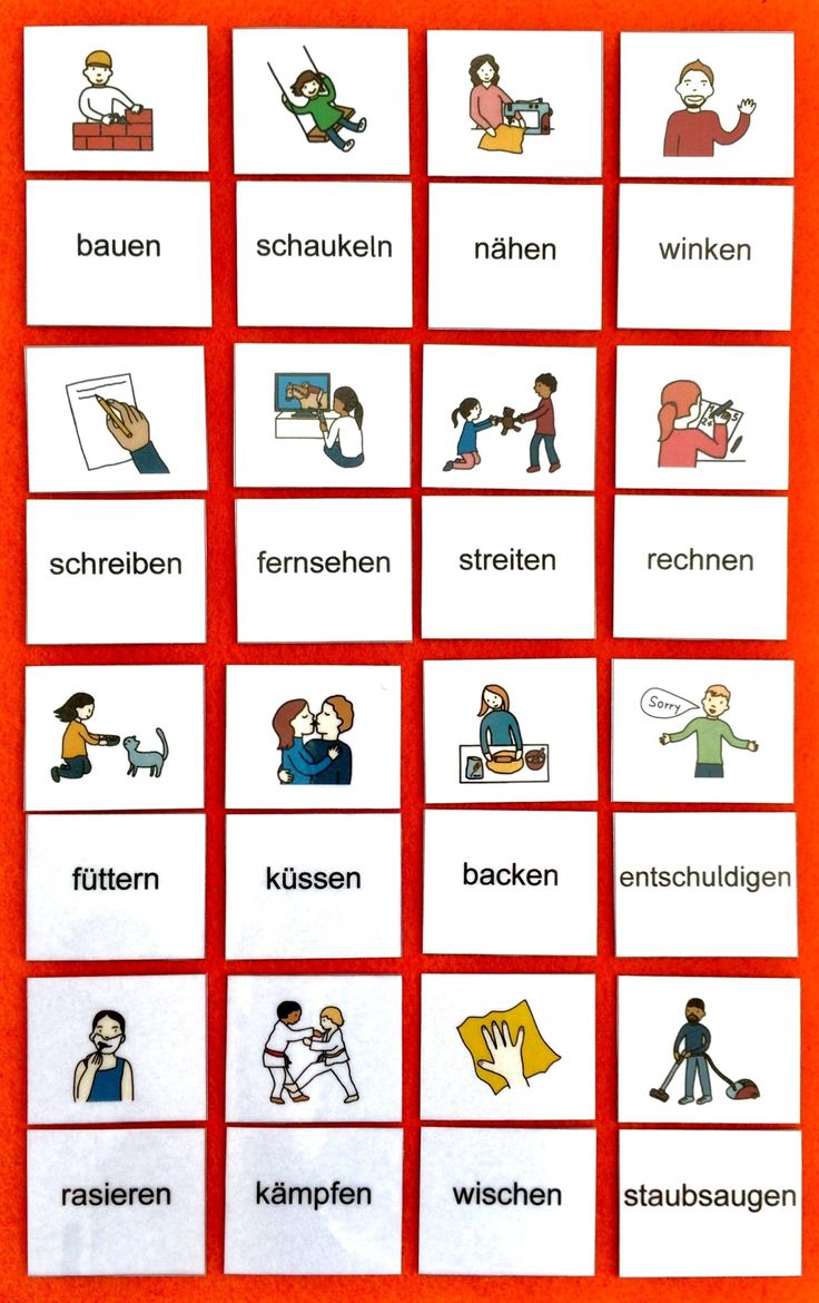 the words in german are arranged on red paper