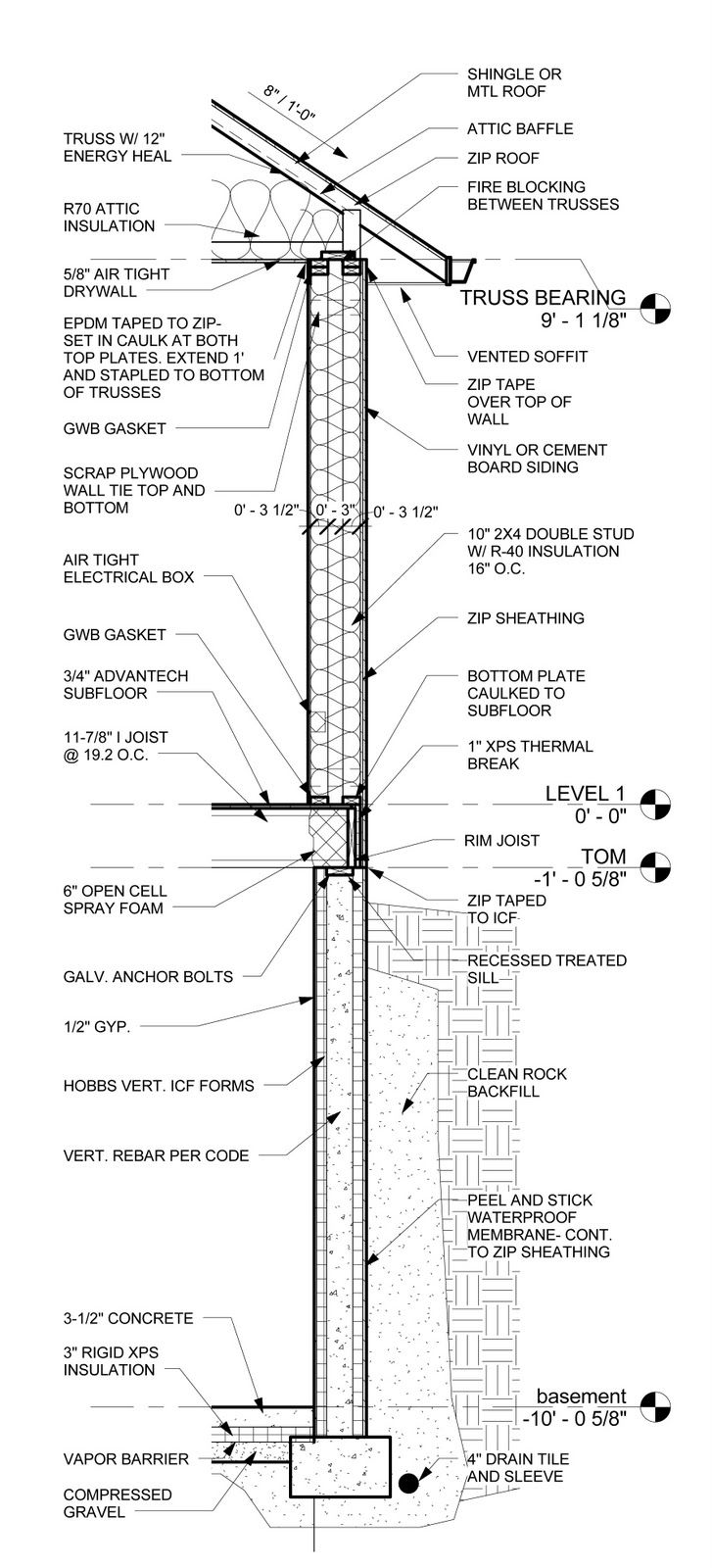 an architectural drawing shows the details of a tower that has been constructed in order to be taller