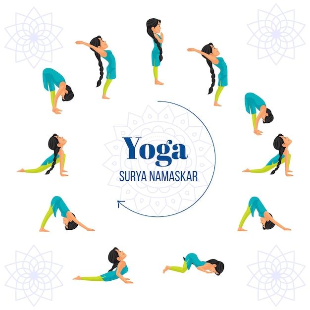 Premium Vector | Yoga surya namaskar banner design template | Surya ...