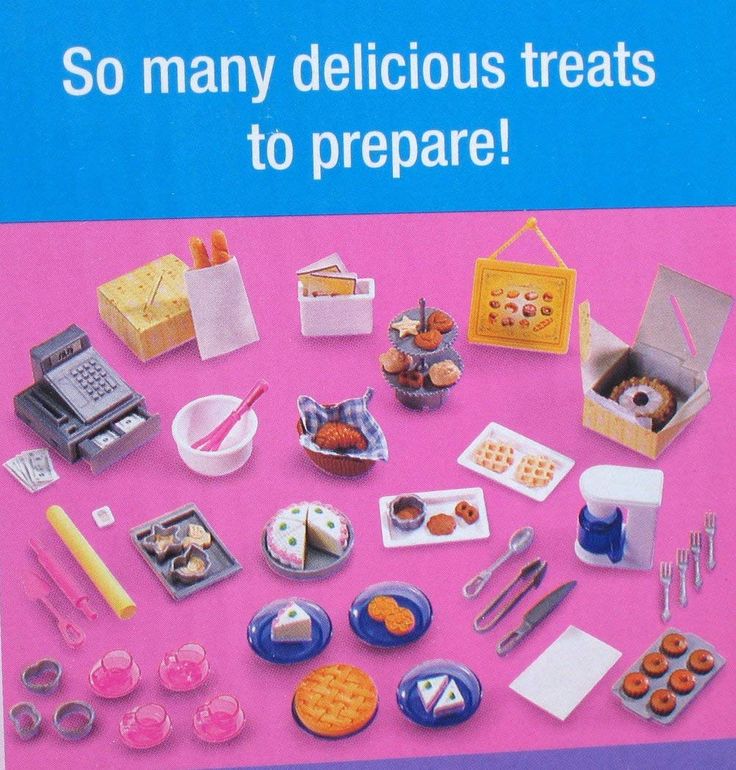 an advertisement for play doh food and kitchenware on a pink background with blue border