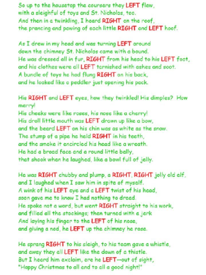 a poem written in green and red with the words right to left on top of it