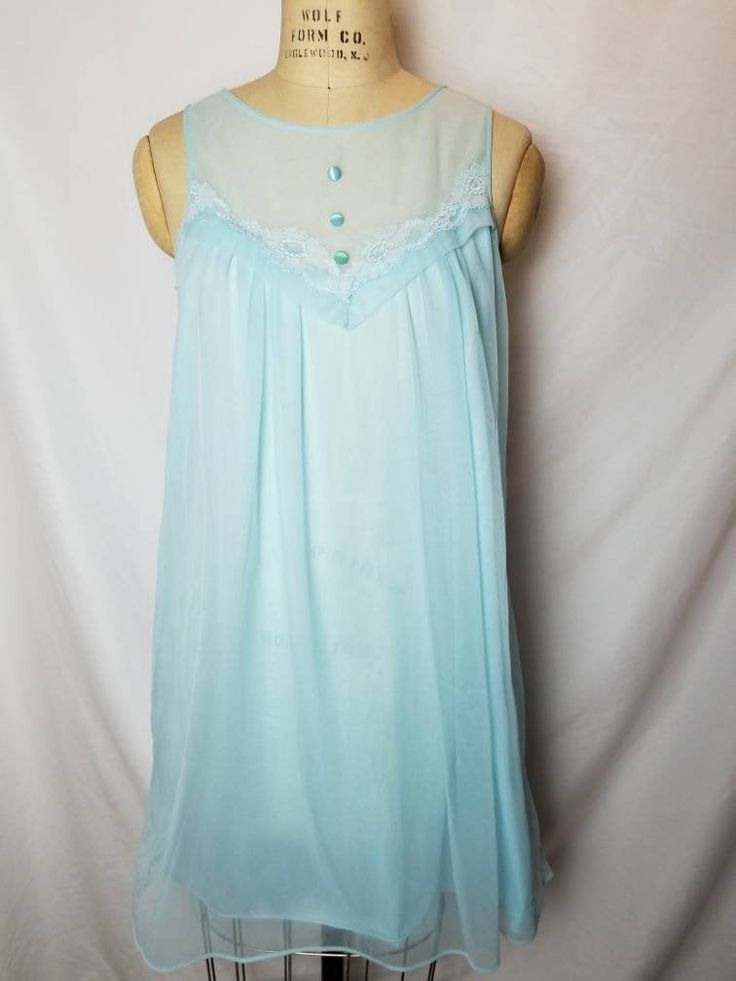 Good vintage condition Light blue 2 piece set Penneys Something blue Medium 100% nylon Sleeveless Blue Nightgown With Lace Trim, Light Blue Sheer Dress For Daywear, Blue Sheer Dress For Daywear, Blue Sheer Daywear Dresses, Vintage Sheer Sleepwear For Night, Sheer Blue Sleepwear For Spring, Light Blue Summer Nightgown For Bedtime, Vintage Blue Nightgown For Bedtime, Vintage Light Blue Summer Nightgown