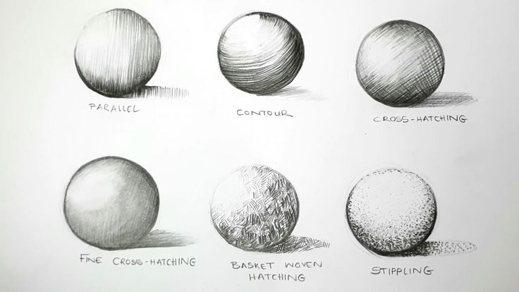 an image of different types of balls drawn in graphite on paper with pencils