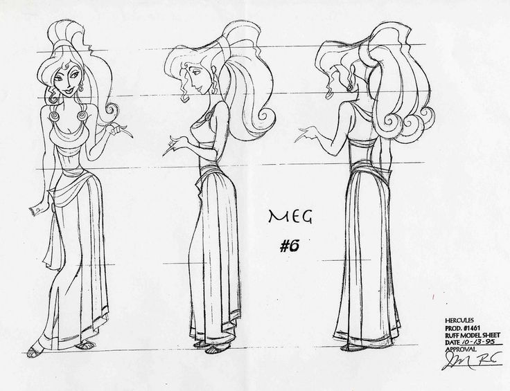 three sketches of the character from disney's princess aurora