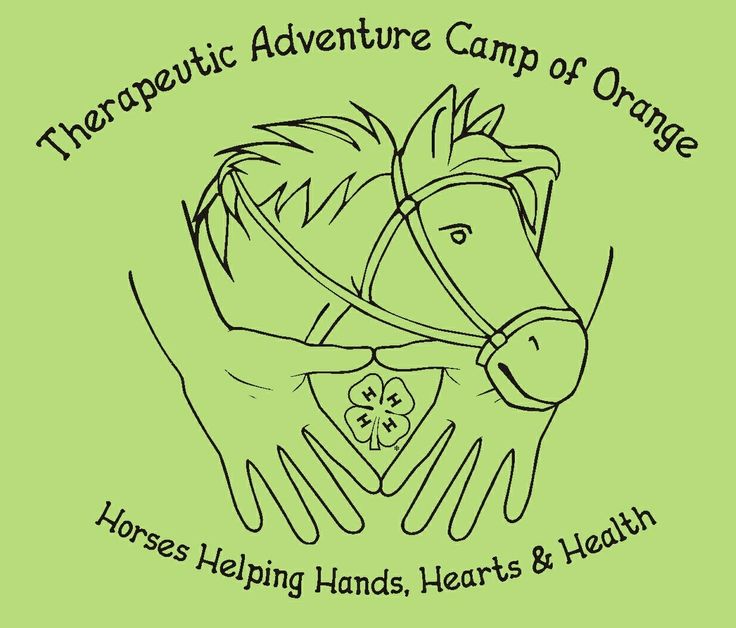 the logo for horse helping hands, hearts and health is shown on a green background