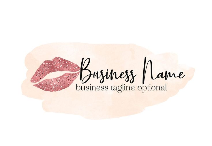 the logo for business name with pink lips