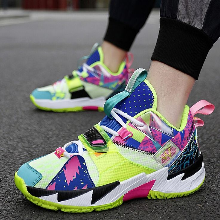 Ready to turn heads and step up your game? Lace up these Breathable Outdoor Sports Shoes and stride with confidence! Their high-top design and neon medley promise both style and ankle support. Whether you're hitting the pavement or the trails, the vibrant blend of neon green, pink, blue, yellow, and black ensures you'll do it in style. Sporty High-top Basketball Shoes For Streetwear, Breathable High-top Custom Sneakers For Training, Dynamic Multicolor Sneakers For Streetwear, Multicolor Boost Sneakers For Streetwear, Sporty Lace-up Basketball Shoes For Streetwear, Multicolor Lace-up Jogging Sneakers, Multicolor Sneakers With Boost Midsole For Streetwear, Urban High-top Basketball Shoes, Urban High-top Basketball Shoes For Sports