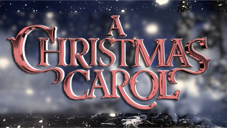 a christmas carol title with snow falling on the ground