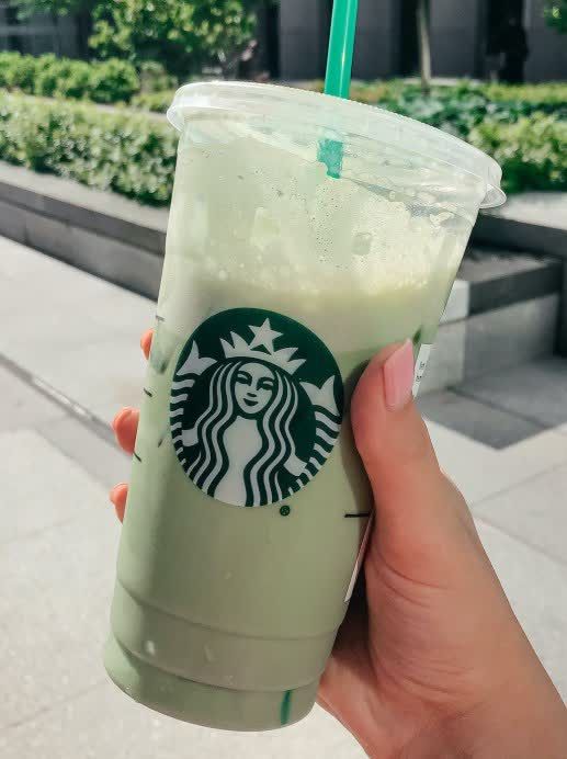 starbucks matcha latte with sugar free vanilla in the foreground and text overlay reading how to order starbucks matcha latte with sugar free vanilla