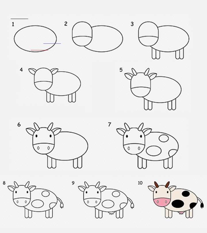 how to draw farm animals for kids step by step with pictures and instructions on how to draw them