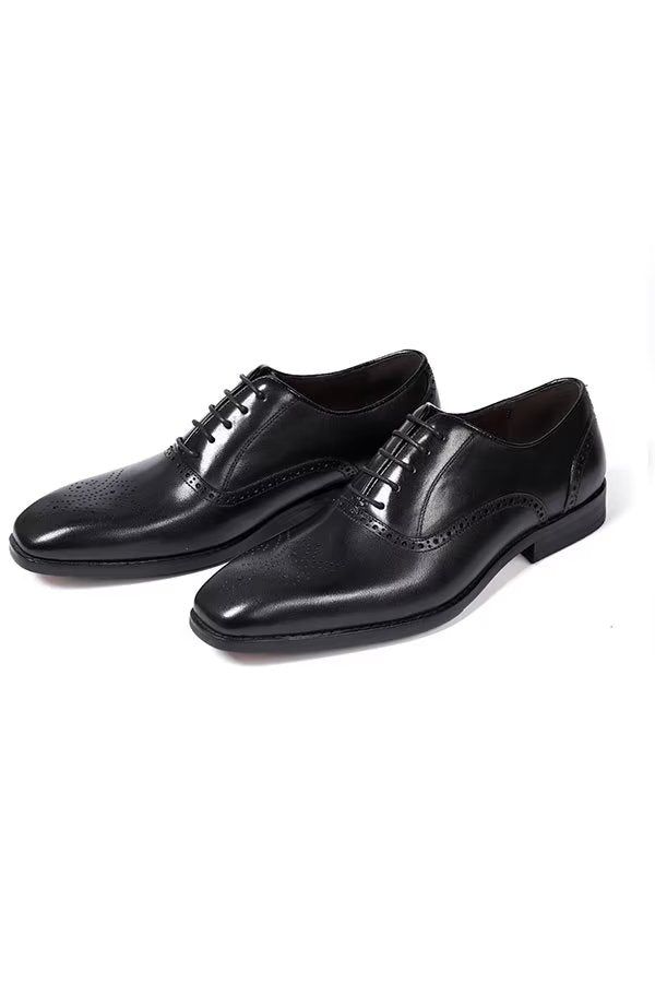 The Veltique Luxe Lace-Up Elegance Oxfords feature a solid pattern crafted from genuine cow leather, with a lace-up closure and a round toe design. The interior is lined with genuine pigskin, complemented by a pigskin insole, while the durable outsole is made of rubber. Black Faux Leather Oxfords For Business, Formal Faux Leather Lace-up Shoes With Round Toe, Formal Lace-up Shoes With Faux Leather And Round Toe, Formal Lace-up Shoes With Round Toe In Faux Leather, Black Faux Leather Business Shoes, Business Black Faux Leather Shoes, Elegant Black Faux Leather Oxfords, Fitted Black Leather Shoes For Semi-formal Occasions, Classic Faux Leather Shoes With Leather Sole