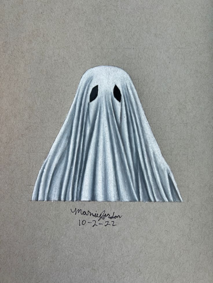 a drawing of a ghost with two eyes