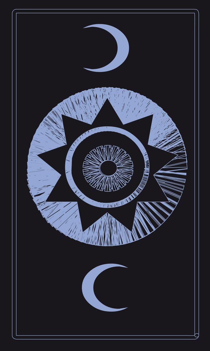 the tarot card with an eye and crescents on it