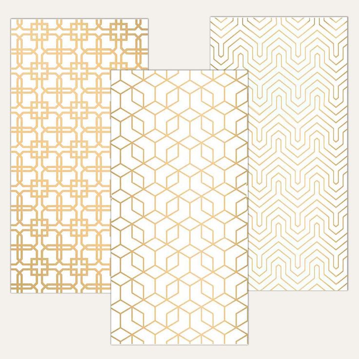 four different patterns in gold and white