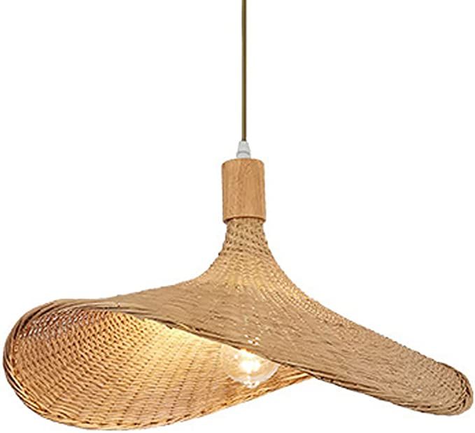 the light fixture is made out of woven material and has an attached cord to it