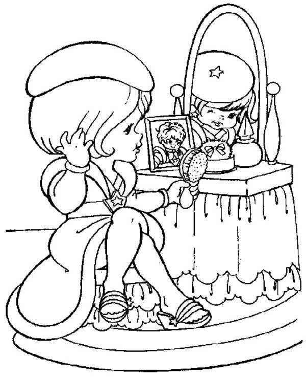 Lala Orange Looking In The Mirror In Rainbow Brite Coloring Page ...