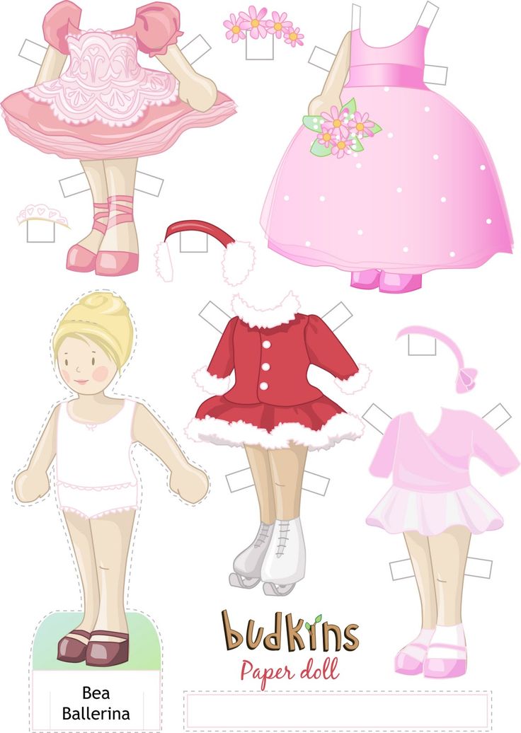 paper dolls with different clothes and shoes