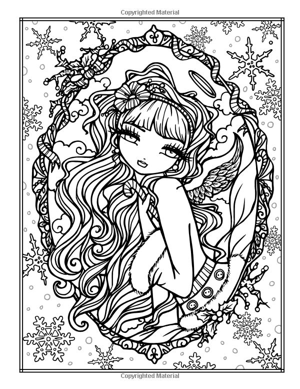 AmazonSmile: A Whimsy Girls Christmas Coloring Book: Festive Girls ...