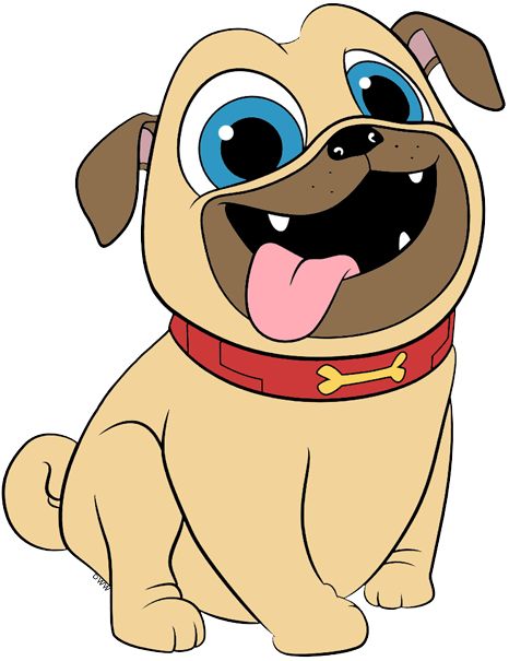 a cartoon dog with big blue eyes and a red collar sitting in front of a white background