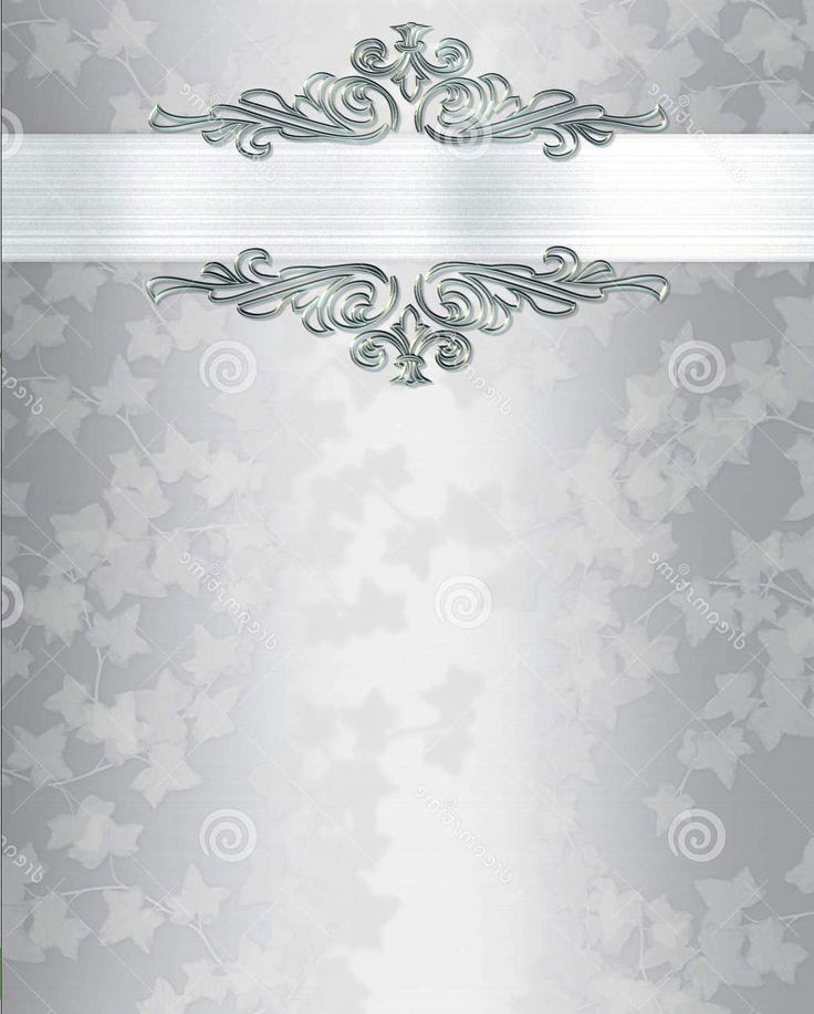 an elegant silver background with white ribbon and floral design on the corner, for use as a