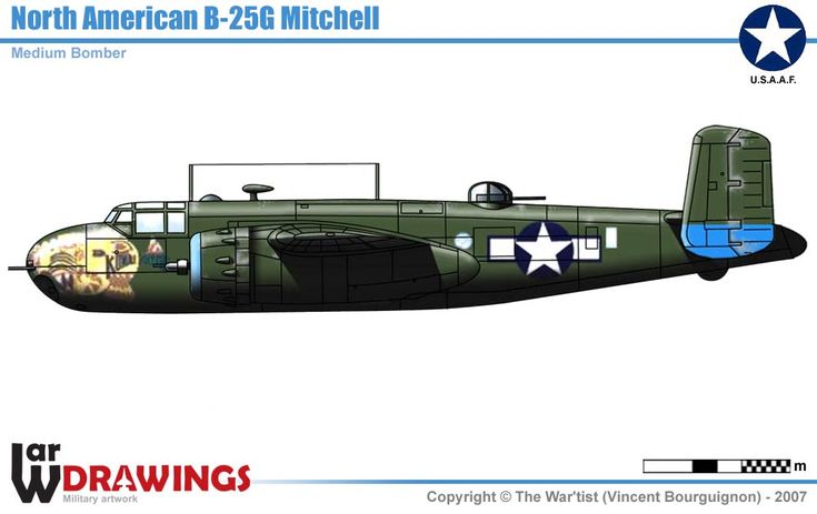 the north american b - 25 mitchell is shown in this paper cutout for scale