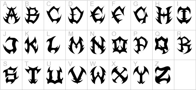 an alphabet with different letters and numbers in black on a white background, including the upper letter