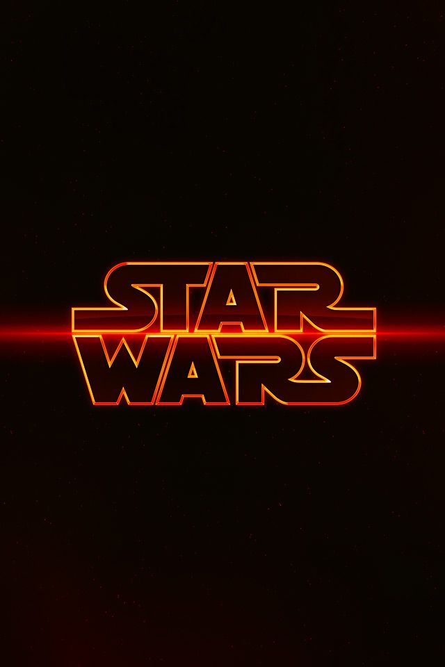 the star wars logo is shown in yellow and black colors on a dark background with red lines