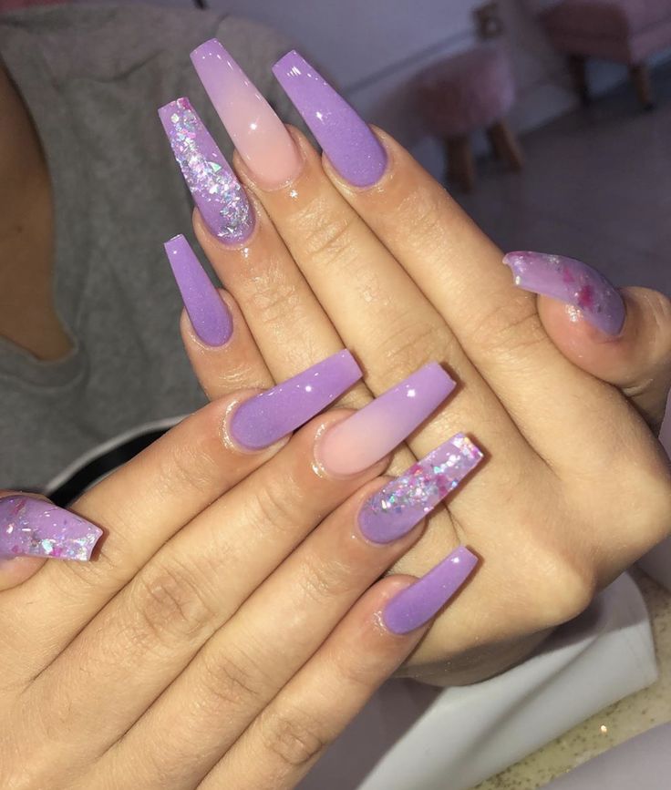 BADDIEPINS123♡❤ Purple Acrylic Nails, Purple Nail Designs, Ombre Acrylic Nails, Homecoming Nails Acrylic, Purple Nail, Summer Acrylic Nails, Pink Acrylic Nails, Square Acrylic Nails, Fire Nails