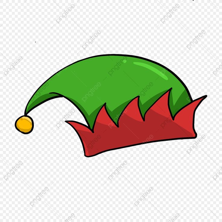 a green and red hat with an orange ball on the top, transparent background png