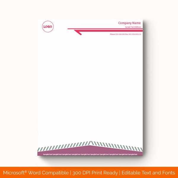 Flair Letterhead Template (#1132, Purple) – Doc Formats | Letterhead ...