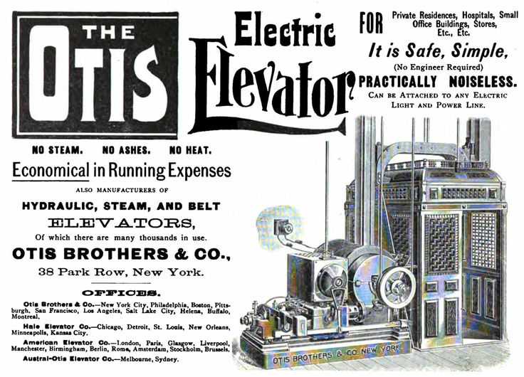 an advertisement for the electric elevator company