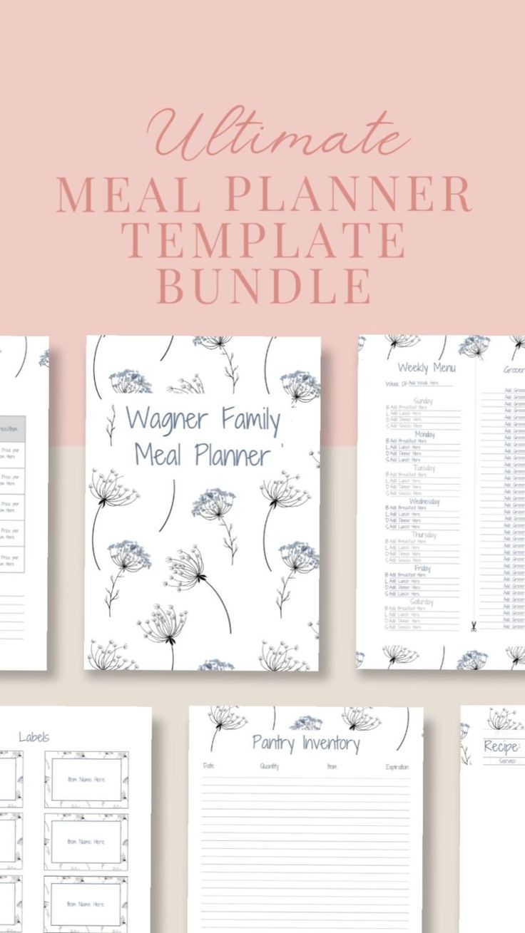 Ultimate Meal Planner Template Bundle, Weekly Meal Planner with Grocery ...