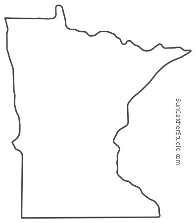 Minnesota – Map Outline, Printable State, Shape, Stencil, Pattern