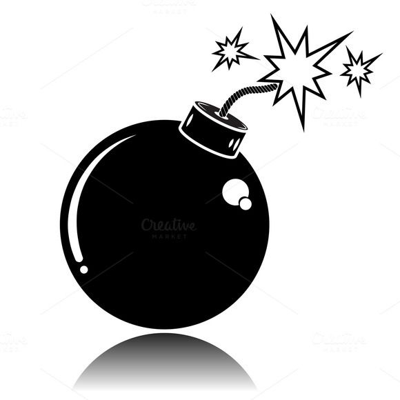 a bomb with a spewer on it and stars coming out of the top