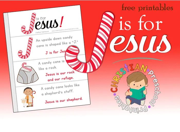 a printable christmas card with the words jesus is for jesus and a candy cane