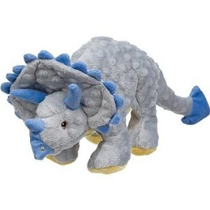 goDog Dinos Frills Squeaky Plush Dog Toy, Chew Guard Technology - Gray ...