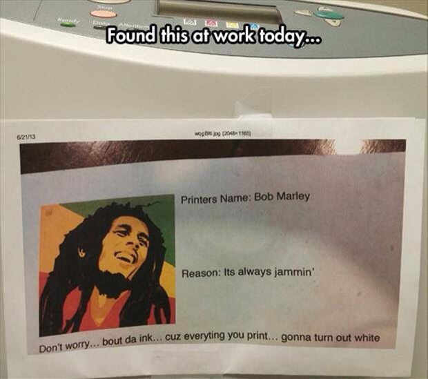 an advertisement for bob marley's new album found on a refrigerator door in the kitchen