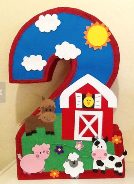 Farm pinata. Barn pinata. Number Farm pinata. Farm animals birthday ...