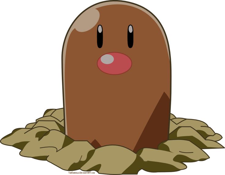 an image of a cartoon character in the middle of a pile of dirt with his tongue sticking out